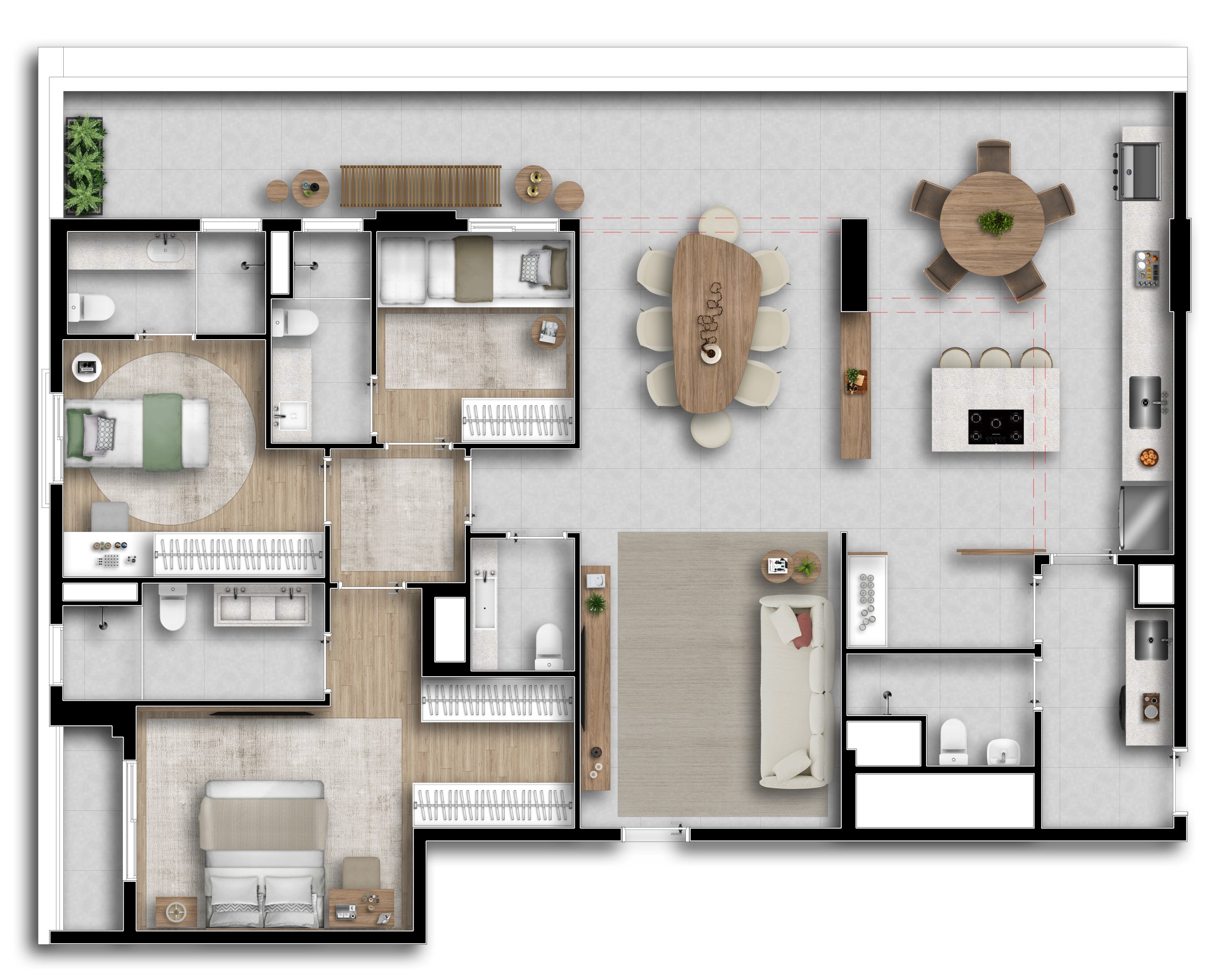 151m² - 3 dormitórios - Torre Bosque - Decorado