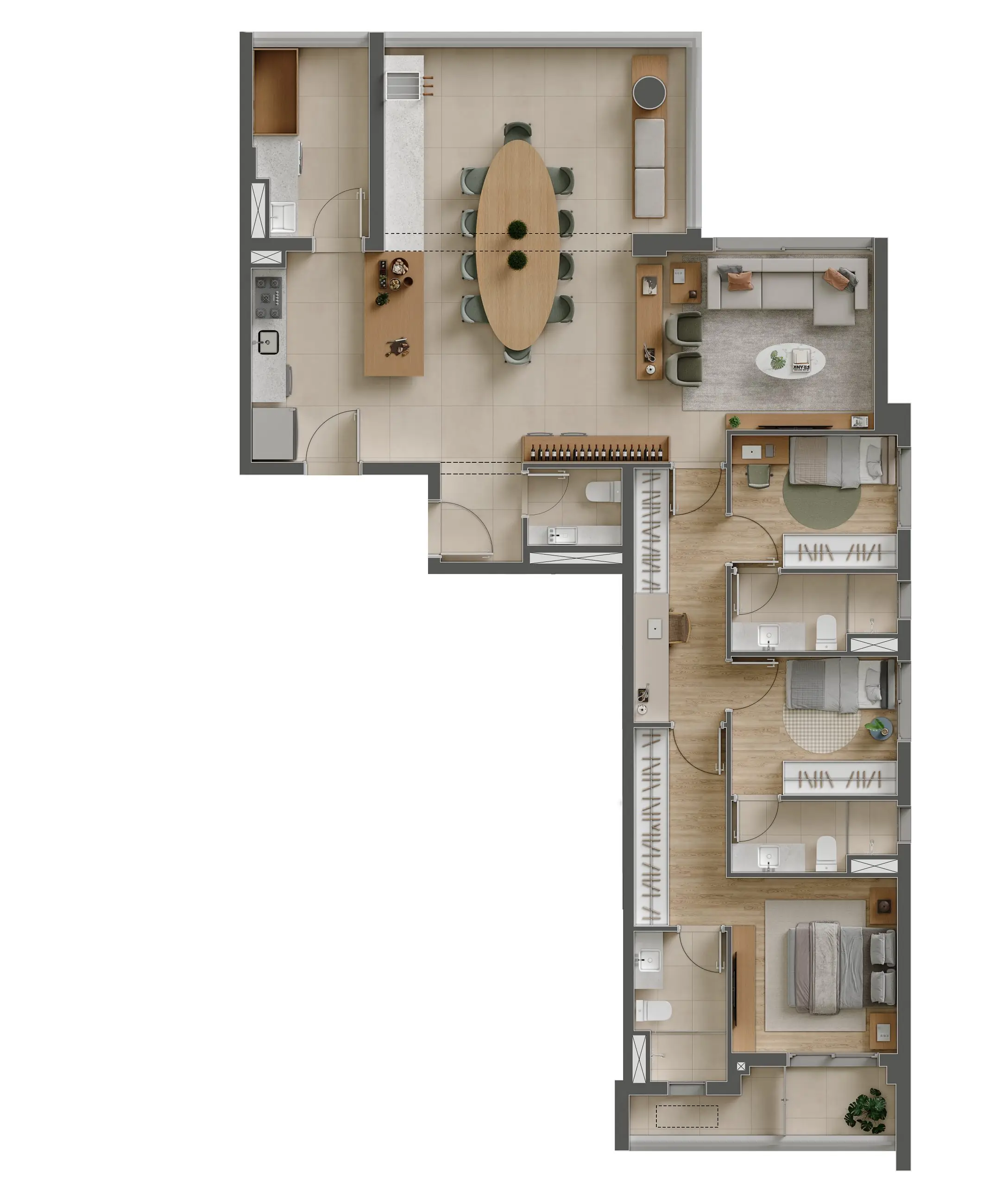 136 m² 3s 01- Lírio - Eucalys Moema